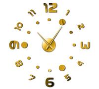 SXNFSX Horloge Murale 3D Real Special Dots à Monter soi-même, Grande Horloge Murale Moderne sans Cadre et silencieuse avec Chiffres Miroir, Horloge décorative pour Salon, Chambre et burea