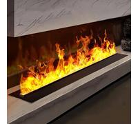 SXRMEZNA Cheminée électrique à Vapeur d'eau 3D avec Flamme atomisée réaliste - Écran Tactile/télécommande, Remplissage d'eau Automatique, 100 x 24 x 18 cm
