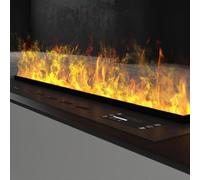 SXRMEZNA Cheminée électrique à Vapeur d'eau avec Effet Flamme réelle, écran Tactile/télécommande, Flamme atomisée simulée, 7 Couleurs de Flamme réglables, 1,70 cm