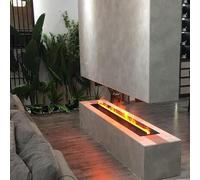 SXRMEZNA Cheminée électrique Intelligente à Vapeur d'eau 3D avec Flamme atomisée simulée, écran LCD, télécommande et brumisateur décoratif, pour intérieur, 120 cm.