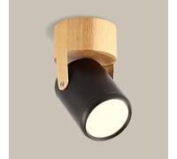 SXSaelciun Plafonnier LED Moderne en Bois avec Spot encastré orientable en métal, 10 W, idéal pour Un éclairage d'appoint dans Un loft, Un Restaurant, Un Hall d'entrée ou Une Cage d'escalier.