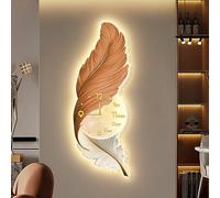 SXSKPP Applique Murale décorative en Forme de Plumes, Horloge créative, Sculpture Suspendue Moderne, Grande Applique pour la décoration d'une entrée de Maison ou d'un café, diamètre 35 x