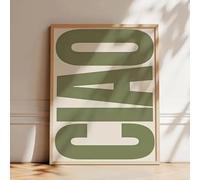 SXSKPP Tableau sur Toile Vert rétro Chic Ciao, Affiche Minimaliste, décoration intérieure Unique pour la Maison, Le Bureau, Le Salon ou la Chambre (70 x 100 cm)