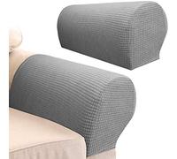 Sxspace 4 Pièces Couvre Accoudoirs Housses de Fauteuil Imperméables Couvertures d'Accoudoir de Canapé en Polyester Extensible Housse de Canapé en Spandex pour Canapé de Salon Inclinable (Gris Clair)