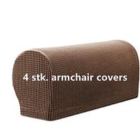Sxspace 4 Pièces Couvre Accoudoirs Housses de Fauteuil Imperméables Couvertures d'Accoudoir de Canapé en Polyester Extensible Housse de Canapé en Spandex pour Canapé de Salon Inclinable (café)