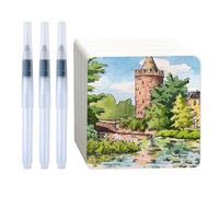 Sxutop 100 Pcs Papier Aquarelle Carré 12x12cm Feuille Aquarelle 300 g/m² | Carte Aquarelle à Peindre,Blanc Watercolor Paper,Carte à Peindre Coton,pour Peintures DIY Blocs Notes Cartes de Vœux