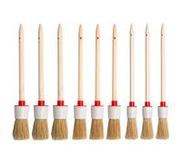 Sxutop 9 Pièces Pinceaux Rond en Bois Pinceau Rond Poils Naturels Pinceau Brosse Ronde Ø 20mm/25mm/30mm Pinceaux à Rechampir Professionnel pour Peinture Murale, Meubles, Lasures, Vernis