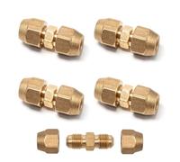 Sxutop Lot de 4 Raccords Doubles pour Tuyaux en Cuivre 1/4" Raccord Tuyau en Cuivre Sans Soudure Raccord Liaison Frigorifique pour Rallonge Tube Climatisation, Tuyau cuivre de 6.35 à 6 mm