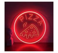 SXWNBIFH Enseigne Lumineuse néon Pizza, alimentée par USB, luminosité réglable, idéale pour la décoration Murale des commerces de Restauration Rapide.
