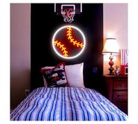 SXWNBIFH Enseigne Lumineuse néon Suspendue sur Le thème du Baseball, alimentée par USB, pour la décoration Murale d'un Club Sportif, 38 cm x 38 cm (B)