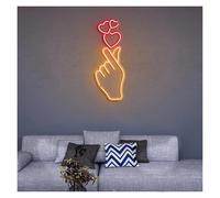 SXWNBIFH Lampe enseigne Lumineuse néon en Forme de cœur avec Les Doigts, alimentée par USB, luminosité réglable, idéale pour la décoration du Salon.