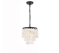 SXWNBIFH Lustre Carillon à Vent en Coquillage, Structure en métal, Suspension en Nacre, décoration personnalisée et créative pour Chambre, Bureau ou Chambre d'enfant, plafonnier Suspendu E2