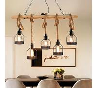 SXWNBIFH Suspension pour îlot de Cuisine, luminaires Suspendus industriels, Lustre Moderne de Style Ferme, Lampes de Table de Billard, Suspension en Bois pour Salle à Manger, Cuisine, Bar,