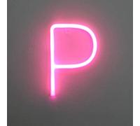 SXWNBIFH Veilleuse Lumineuse néon en Forme de Lettre, veilleuse LED néon Murale décorative pour Chambre d'enfant, Fonctionne sur Piles USB, Rose (P)