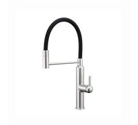 SXWYLZ Robinet D'Évier avec Tuyau Flexible en Silicone Mitigeur Cuisine Douchette Extractible Pivotant à 360° Robinet Mélangeur à 2 Modes Poignée Unique Eau Chaude et Froide,Couleur Brossée