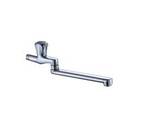 SXWYLZ Robinet D'Évier de Cuisine Mural Eau Froide avec Long Bec 360° 20 cm | Robinet Lave Main Eau Froide Laiton avec Poignée Unique pour Cuisine, Balcon et Garage, Chrome, G1/2"