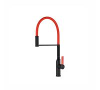SXWYLZ Robinet Mitigeur Cuisine Eau Chaude et Froide Robinet Evier Flexible Rotatif à 360° Mitigeur Cuisine avec 2 Modes Douchette Extractible Poignée Unique,Noir Rouge