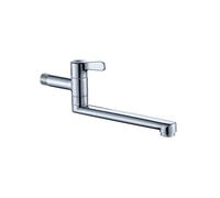 SXWYLZ Robinet Mural Cuisine Eau Froide Uniquement Robinet Lave Main Eau | Froide Laiton Rotatif à 360° Robinets Lavabo Poignée Unique avec Long Bec 20cm pour Évier et Buanderie, Chrome, Raccord G1/2"
