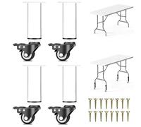SXYHCK Lot de 4 Pied De Meuble Réglables en Hauteur, Pied De Table Reglable avec roulettes Pivotantes, Pied Remplacement pour Armoire Canapé-Lit Table Basse Tiroirs Buffet(White,76-100cm/30-39in)
