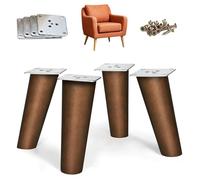 SXYHCK Lot de 4 Pieds De Meuble en Bois Oblique, 10/20/30/40/50/60/70cm Pieds De Table en Bois Conique Massif, Pied De Canapé De Rechange Antidérapant pour Lit Armoire Sofa(Walnut,50cm/20in)
