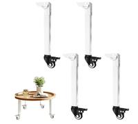 SXYHCK Lot de 4 Pieds De Table Pliables avec roulettes Pivotantes, 26/36/46/56/66/76cm Pied De Meuble Rabattable Pieds De Rechange pour Lit Armoire Tiroirs DIY(White,56cm/22in)