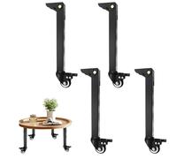 SXYHCK Lot de 4 Pieds De Table Pliables avec roulettes Pivotantes, 26/36/46/56/66/76cm Pied De Meuble Rabattable Pieds De Rechange pour Lit Armoire Tiroirs DIY(Black,56cm/22in)