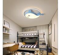 SXYSXYSXY Plafonnier chambre enfant motif baleine cartoon 50cm fer acrylique 59W plafond LED tons pastel réglage sans gradation avec télécommande chambre d'enfant,Bleu