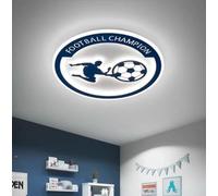 SXYSXYSXY Plafonnier Enfant Sport Football Cartoon rond foot joueur balle bleu blanc fer acrylique 50cm luminaire plafond LED variation continue télécommande chambre d'enfant chamb