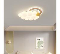 SXYSXYSXY Plafonnier Enfant Style Crème Cartoon nuage arc-en-ciel blanc métal PE luminaire plafond LED variation continue télécommande chambre d'enfant chambre