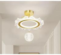 SXYSXYSXY Suspension Dorée pour Couloir, 3 Températures de Couleur LED 30W Boule Effet Cristal, Luminaire Design pour Entrée Balcon Vestibule, Ø26cm