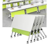 SXZenSpace Ensemble de 4 Tables Pliantes de Salle de conférence Portables avec roulettes pour séminaires et Formations, 180 x 55 x 75 cm