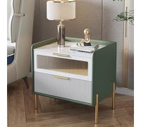 SXZenSpace Table de Chevet avec tiroir, Meuble de Chambre, Table de Nuit Moderne avec Rangement, Armoire en Cuir Microfibre, Bureau d'appoint, Plateau en Pierre, pour Salon