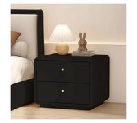 SXZenSpace Table de Chevet élégante et légère en Bois Massif, Petite Armoire avec 2 tiroirs de Rangement, Table d'appoint pour Chambre à Coucher (Noir, 50 x 40 x 48 cm)