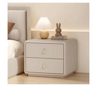 SXZenSpace Table de Chevet élégante et légère en Bois Massif, Petite Armoire avec 2 tiroirs de Rangement, Table d'appoint pour Chambre à Coucher (Kaki, 50 x 40 x 48 cm)