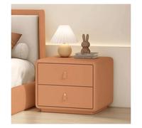 SXZenSpace Table de Chevet élégante et légère en Bois Massif, Petite Armoire avec 2 tiroirs de Rangement, Table d'appoint pour Chambre à Coucher (Orange, 40 x 40 x 48 cm)