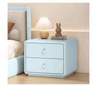 SXZenSpace Table de Chevet élégante et légère en Bois Massif, Petite Armoire avec 2 tiroirs de Rangement, Table d'appoint pour Chambre à Coucher (Bleu, 45 x 40 x 48 cm)