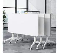 SXZenSpace Table de conférence Pliable 160 x 40 x 75 cm, Plateau Rabattable, idéale pour la Formation au Bureau et en Salle de Classe. Mobilier de Salle de réunion Compact Blanc, Design Gain