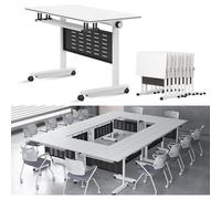 SXZenSpace Table de conférence Pliante Moderne à roulettes pour Salle de réunion ou Salle de Classe