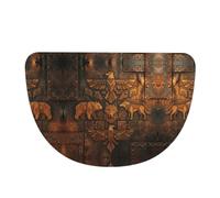 SXZVVBN Paillasson Abstrait Ours Loup et Aigle Totem Tribal Flanelle Demi-Lune pour l'intérieur