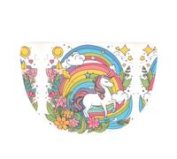 SXZVVBN Paillasson en flanelle demi-lune pour l'intérieur et l'intérieur Motif licornes et arcs-en-ciel
