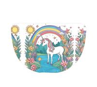 SXZVVBN Paillasson en flanelle motif licornes au bord de la rivière demi-lune pour l'intérieur