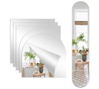 SYCEES 5 Pcs Miroir Mural Autocollant Carré 30x30 cm - Miroirs Adhésifs en Acrylique Épais 2mm, Incassables & Sécurité, Décoration Murale Moderne pour Salle de Bain, Chambre, Gym, Maquillage