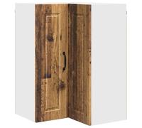 SYDE Armoire d'angle murale Porto en bois 57 x 57 x 80 cm | Étagères spacieuses, montage mural, peu encombrant, nettoyage facile, design élégant