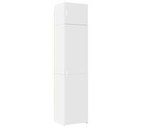 SYDE Armoire étroite en bois d'ingénierie blanc 50 x 42,5 x 225 cm | 2 compartiments, porte réversible, gain de place, multifonction pour salle de bain, chambre, bureau