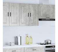 SYDE Armoire murale de cuisine Porto Bois Ingénierie Gris | Montage mural, rangement spacieux, portes pratiques, nettoyage facile, multi-usages