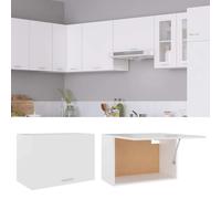 SYDE Armoire suspendue Lyon Blanc 60 x 31 x 40 cm Bois d'ingénierie | 1 étagère intérieure, porte rabattable, nettoyage facile, idéal pour la cuisine