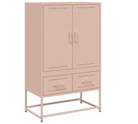 SYDE Buffet en acier rose 68 x 39 x 111,5 cm | Rangement large, nettoyage facile, stable, élégant pour salon