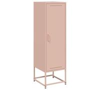 SYDE Buffet haut en acier rose 36 x 39 x 123 cm | 3 compartiments, style industriel, nettoyage facile, fixation murale incluse