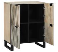 SYDE Buffet rectangulaire en bois massif avec manche | Portes avec charnières, étagères intérieures, finition texturée, style rustique vintage, pour salle à manger