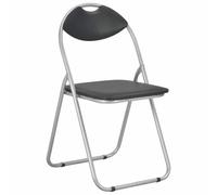 SYDE Chaises pliantes noires, 6 unités, cuir synthétique | Structure en acier robuste, résistante aux taches, adaptée pour salle à manger et bureau, capacité 110 kg